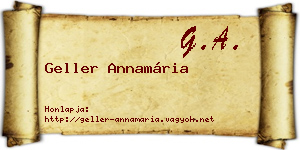 Geller Annamária névjegykártya
